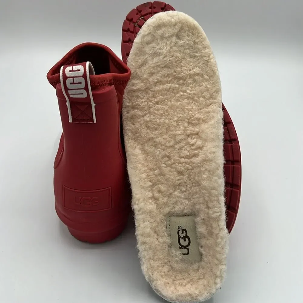 ✨UGG Red Rainboots Size‎ 6 Chevonne Ankle Rain Booties B22B